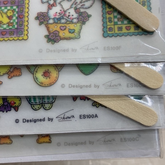 Vintage Made in Taiwan Easter Rub-ons designs 4 packs all different - Picture 10 of 11